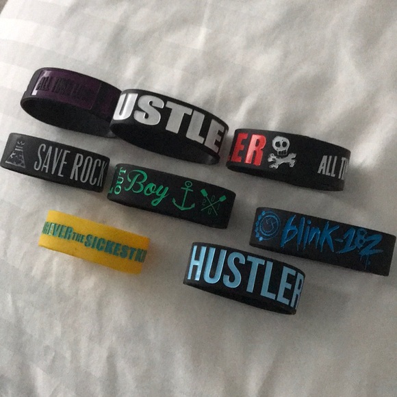 Hot Topic Jewelry Pop Punk Bands Plastic Bracelets Poshmark